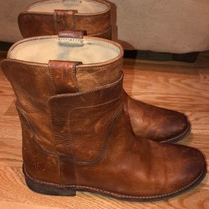 Frye Brown Leather Ankle Boots